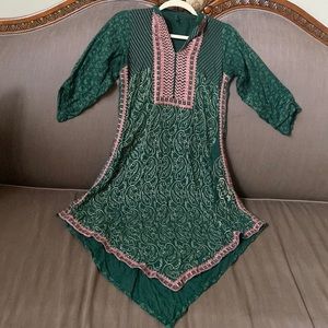 Beautiful linen embroidered boutique kurta